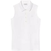 T-shirt Lacoste Polo sans manches femme Ref 63190 001 Blanc