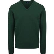 Sweat-shirt William Lockie Col-V Agneline Vert Foncé Tartan