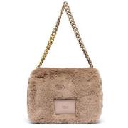 Sac Replay Mini Sac En Fausse Fourrure Gris Taupe