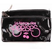 Pochette Le Temps des Cerises Trousse Rumba 17 Noir/Rose Fluo