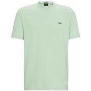 T-shirt BOSS T-SHIRT TEE VERT REGULAR FIT EN COTON STRETCH AVEC LOGO