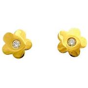 Boucles oreilles Brillaxis Boucles d'oreilles fleurs or jaune vis