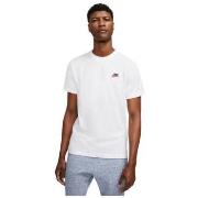 T-shirt Nike TEE SHIRT M NSW CLUB - WHITE/BLACK/UNIVERSITY RED - ST