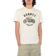 T-shirt Schott Tee Shirt ARON Off White