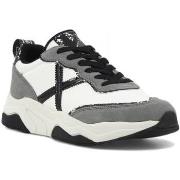 Chaussures Munich Running Suede Sneaker Donna White Grey 8770168