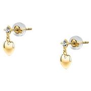 Bijoux Cleor Boucles d'oreilles en or 375/1000 et zircon