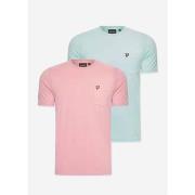 T-shirt Lyle &amp; Scott T-shirt de poche 2 packs - palm pink - clear ...