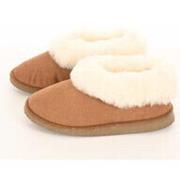 Chaussons La Canadienne Pantoufles en laine de mouton beige-044775