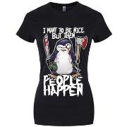 T-shirt Psycho Penguin I Want To Be Nice