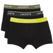 Boxers Lacoste LOT DE 3 BOXERS NOIRS AVEC CEINTURE CONTRASTÉE JAUNE