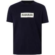 T-shirt Napapijri S-box logo ss blu marine