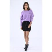 Pull Les Tricots De Lea Pull col rond oversize violet-047769