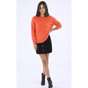 Pull Les Tricots De Lea Pull col rond oversize orange-047771