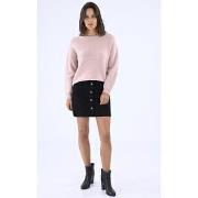 Pull Les Tricots De Lea Pull col rond oversize cachemire rose-047773