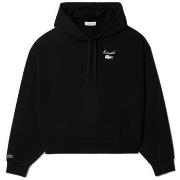 Sweat-shirt Lacoste SWEATSHIRT À CAPUCHE FEMME MOLLETON SIGLÉ NOIR