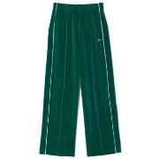 Pantalon Lacoste PANTALON DE SURVÊTEMENT FEMME EN VELOURS VERT FONCÉ