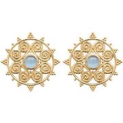 Boucles oreilles Brillaxis Boucles d'oreilles agate bleue