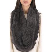 Echarpe La Canadienne Snood fourrure lapin kaki gris-042869