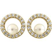 Boucles oreilles Brillaxis Boucles d'oreilles cercle or perle de curtu...