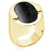 Bijoux Orusbijoux Bague Diane Argent Doré Pierre Onyx Noir