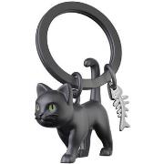 Porte clé Kontiki Porte-clés chat noir yeux phosphorescents