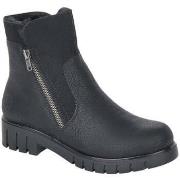 Bottines Rieker black casual closed ladies mid height boots