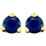 Boucles oreilles Brillaxis Boucles d'oreilles puces saphir or jaune 18...