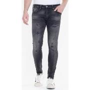 Jeans Le Temps des Cerises Jeans power skinny 7/8ème destroy noir