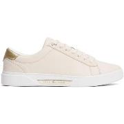 Baskets Tommy Hilfiger ZAPATILLAS DE PIEL CLÁSICAS BEIGE FW0FW08382AA8