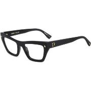 Lunettes de soleil Dsquared D2 0153 Cadres Optiques, Noir, 52 mm