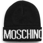 Chapeau Moschino noir chapeau de laine logo blanc