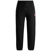 Pantalon BOSS BAS DE SURVÊTEMENT NOIR EN MOLLETON DE COTON À DOUBLE LO...