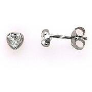 Boucles oreilles Brillaxis Boucles d'oreilles coeur oz or blanc