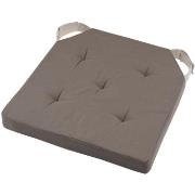 Galettes de chaise Stof Coussin de chaise réversible taupe et lin en c...