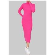 Robe Kebello Robe Col Roulé Fushia F