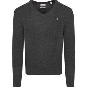 Pull Gant Pullover Col-V Wool Blend Mélanger Marine