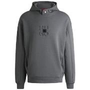 Sweat-shirt BOSS SWEAT À CAPUCHE GRIS EN COTON MÉLANGÉ INTERLOCK AVEC ...