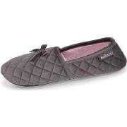 Chaussons Isotoner Chaussons slippers Femme matelassés Gris foncé