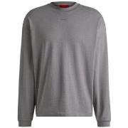 T-shirt BOSS T-SHIRT RELAXED FIT GRIS À MANCHES LONGUES ET LOGO IMPR