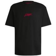 T-shirt BOSS T-SHIRT COUPE DÉCONTRACTÉE EN JERSEY DE COTON NOIR AVEC L...