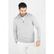 Pull Paname Brothers Pull homme col camioneur gris - Touché cachemire