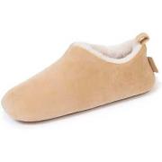 Chaussons Isotoner Chaussons bottillons Femme bas microvelours Beige