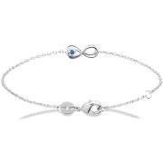 Bracelets Brillaxis Bracelet argent infini perle bleue