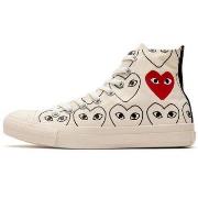 Baskets Comme Des Garcons Converse White Heart Print