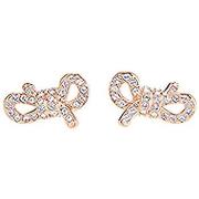 Boucles oreilles Swarovski Puces d'oreilles noeuds rosés