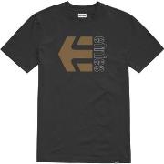 T-shirt Etnies CORP COMBO SS TEE BLACK BROWN