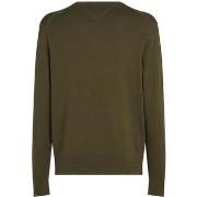 Sweat-shirt Tommy Hilfiger Pull col V kaki en cachemire