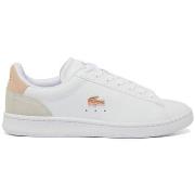 Baskets Lacoste BASKETS BLANCHES ET ROSES CARNABY SET EN CUIR FEMME