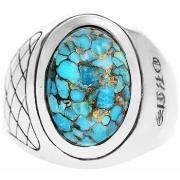 Bijoux Orusbijoux Bague Homme Turquoise Asymétrique Argent