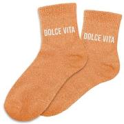 Chaussettes Sud Trading Paire de chaussettes oranges pailletées Dolce ...